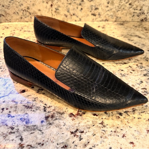 Franco Sarto Shoes - Franco Sarto Leather Snake Pointed Loafer Flat Sz 10